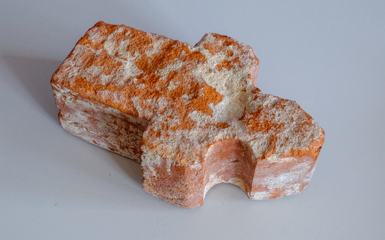 Ein Formziegel mit Rippengewölbe der Marienburg aus der ersten Hälfte des 14. Jahrhunderts.